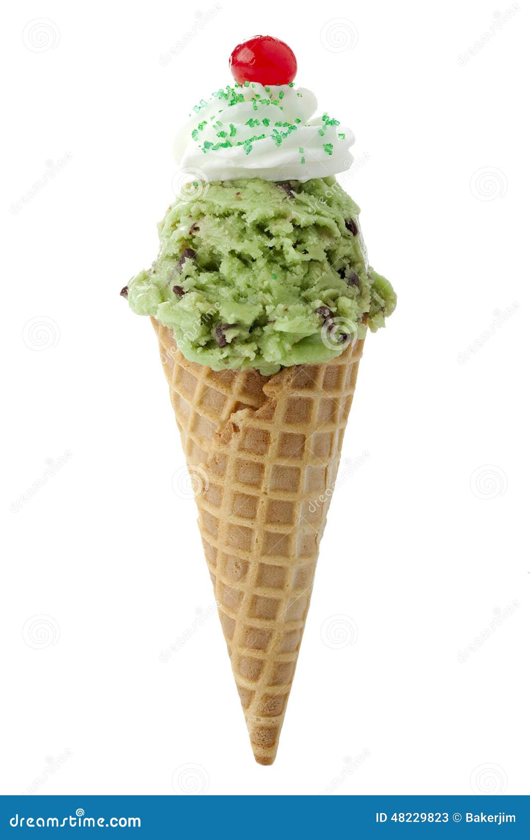 Ice Cream Cone Icing Cherry Above Stock Photos Free & RoyaltyFree