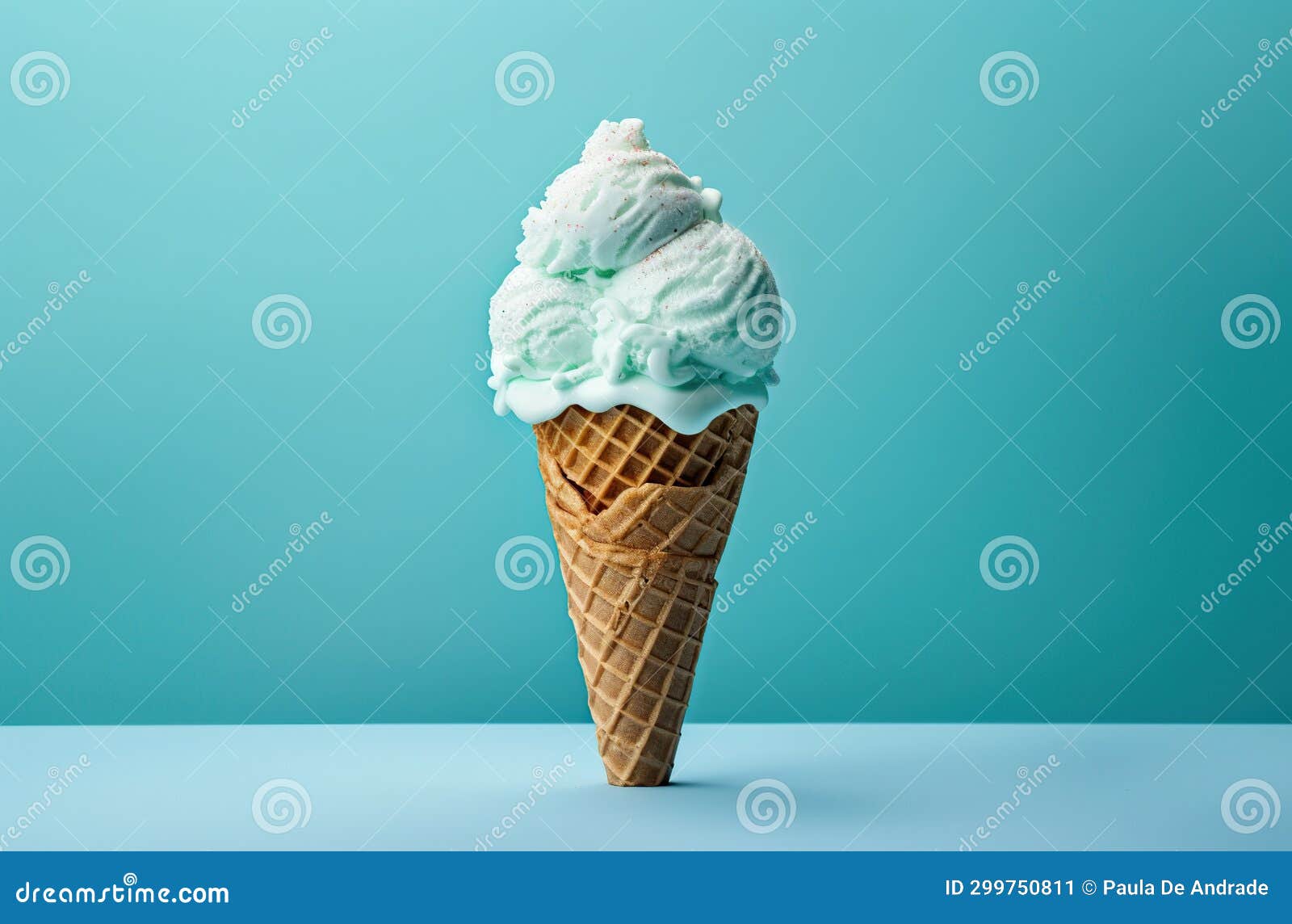 ice cream cone minimal color background 