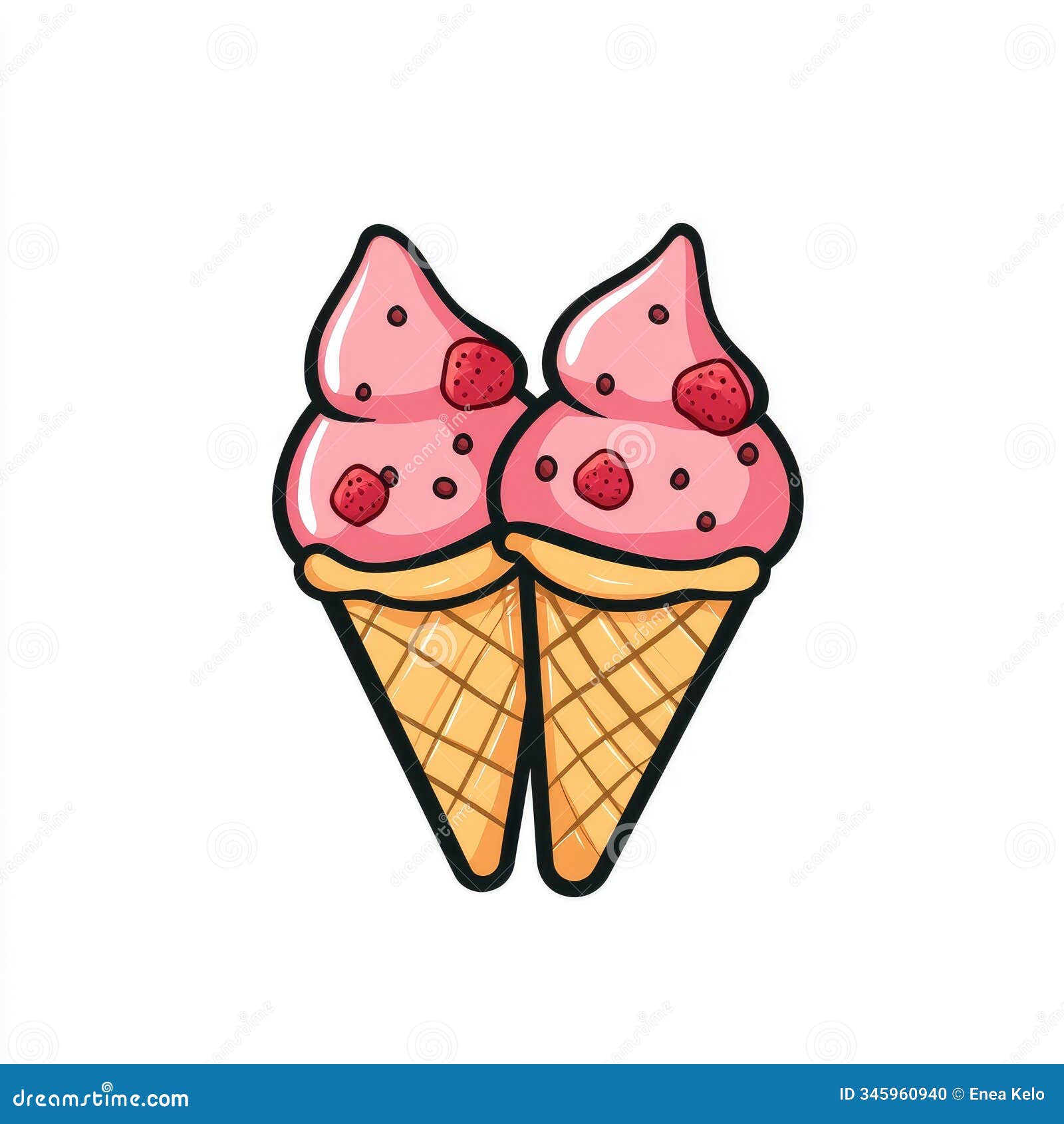 ice cream cones icon: sweet minimalist 