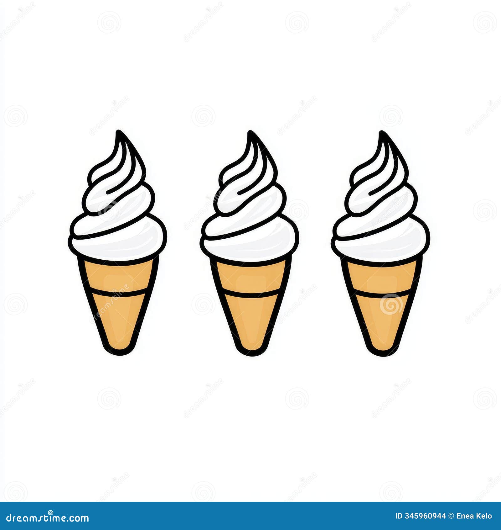 ice cream cones icon: sweet minimalist 