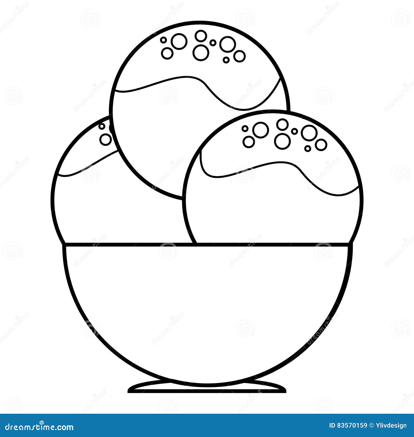 Ice Cream in Cup Icon, Outline Style Stock Vector Illustration of
