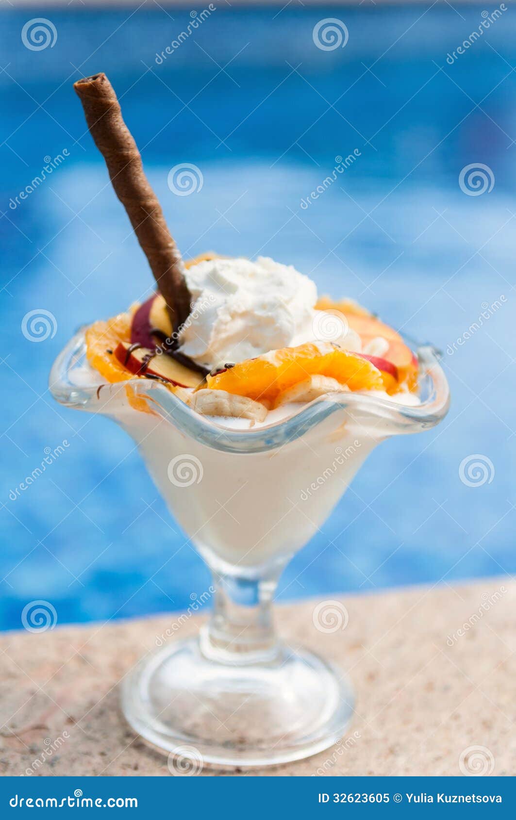 Ice cream stock image. Image of pool, banana, snack, dairy 32623605