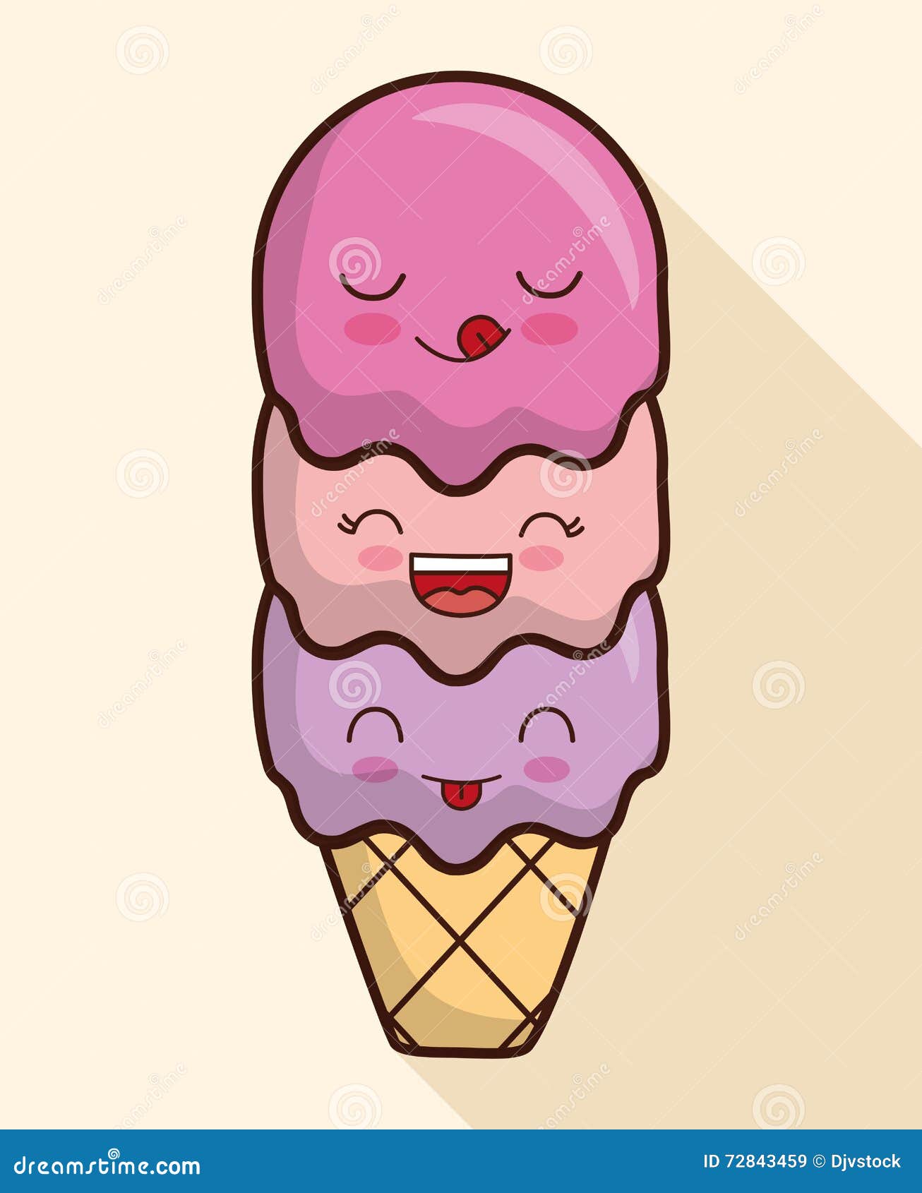 Cute Ice Cream Scoop Cartoon