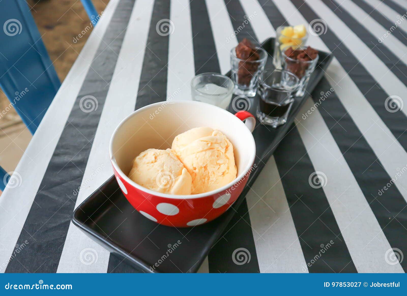 Ice cream and dip stock image. Image of scoop, yummy 97853027