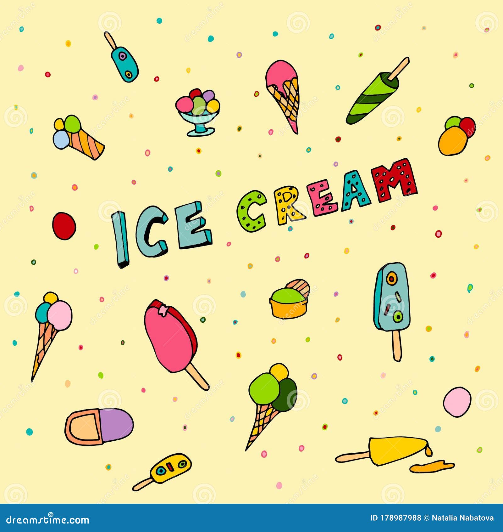 Doodle Image of Ice_cream_doodle Stock Vector Illustration of summer, sweet 178987988