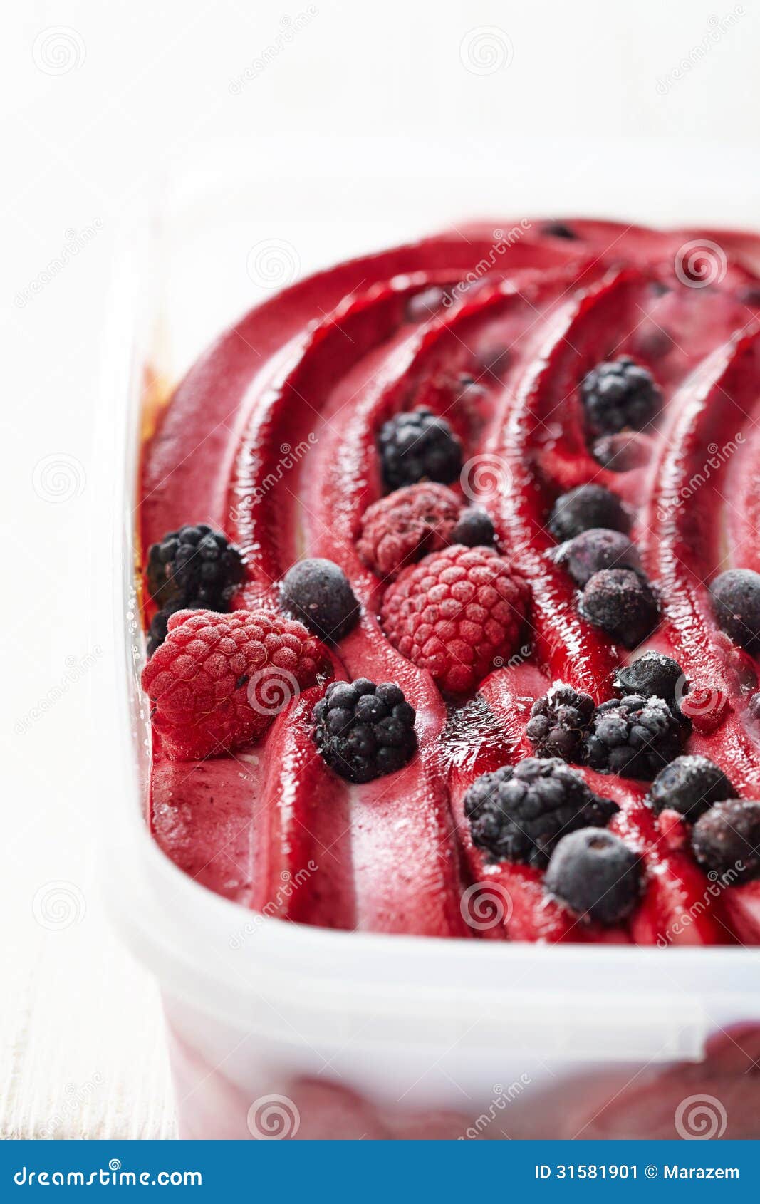 Ice Cream with Fresh Frozen Berries Stock Image Image of dairy, cold
