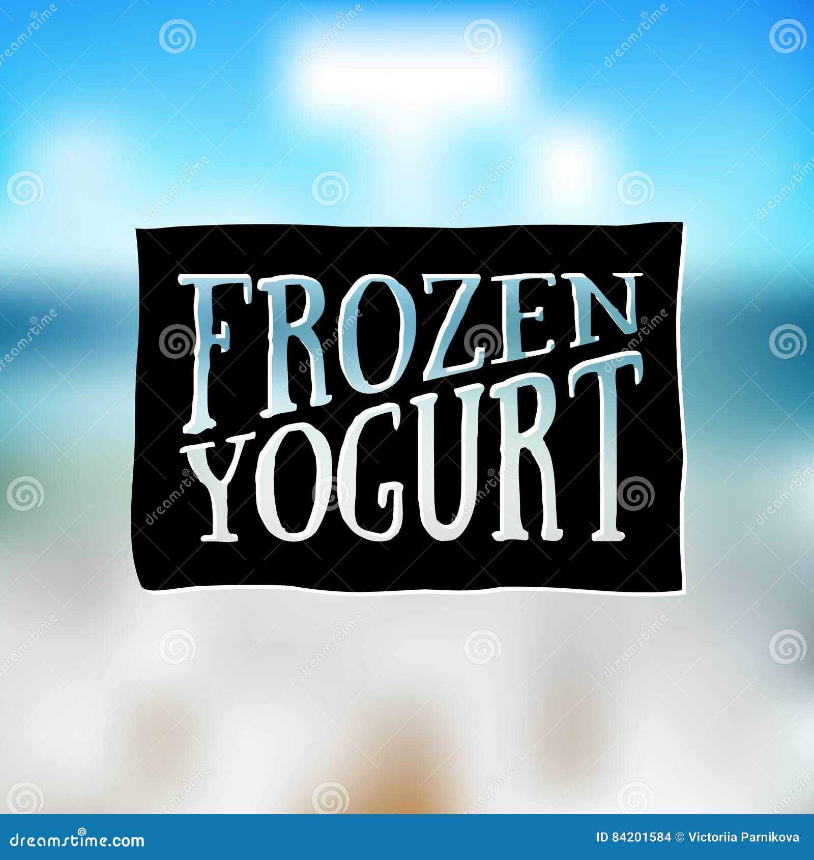 yogurt cream logo. Frozen yogurt vintage lettering set background, Stock  vector