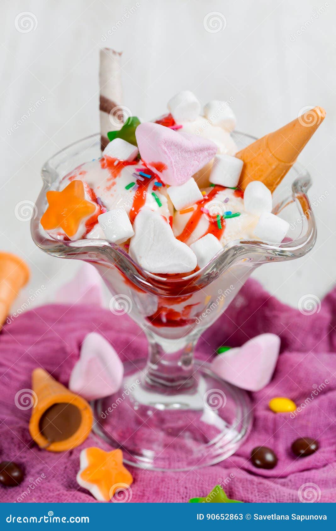Ice cream in glass Cup stock image. Image of mixed, bowl 90652863