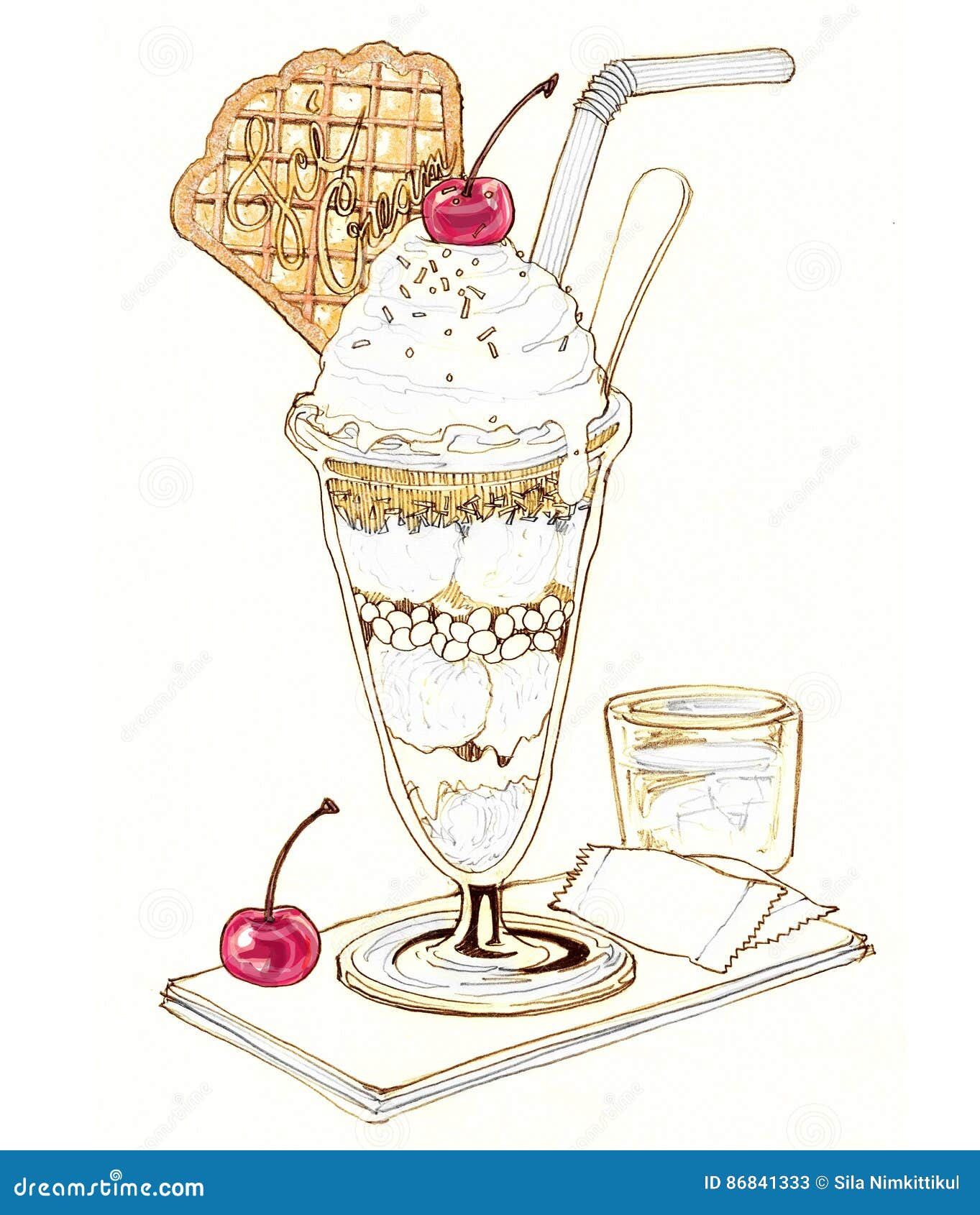 Ice cream outline drawings Royalty Free Vector Image-anthinhphatland.vn