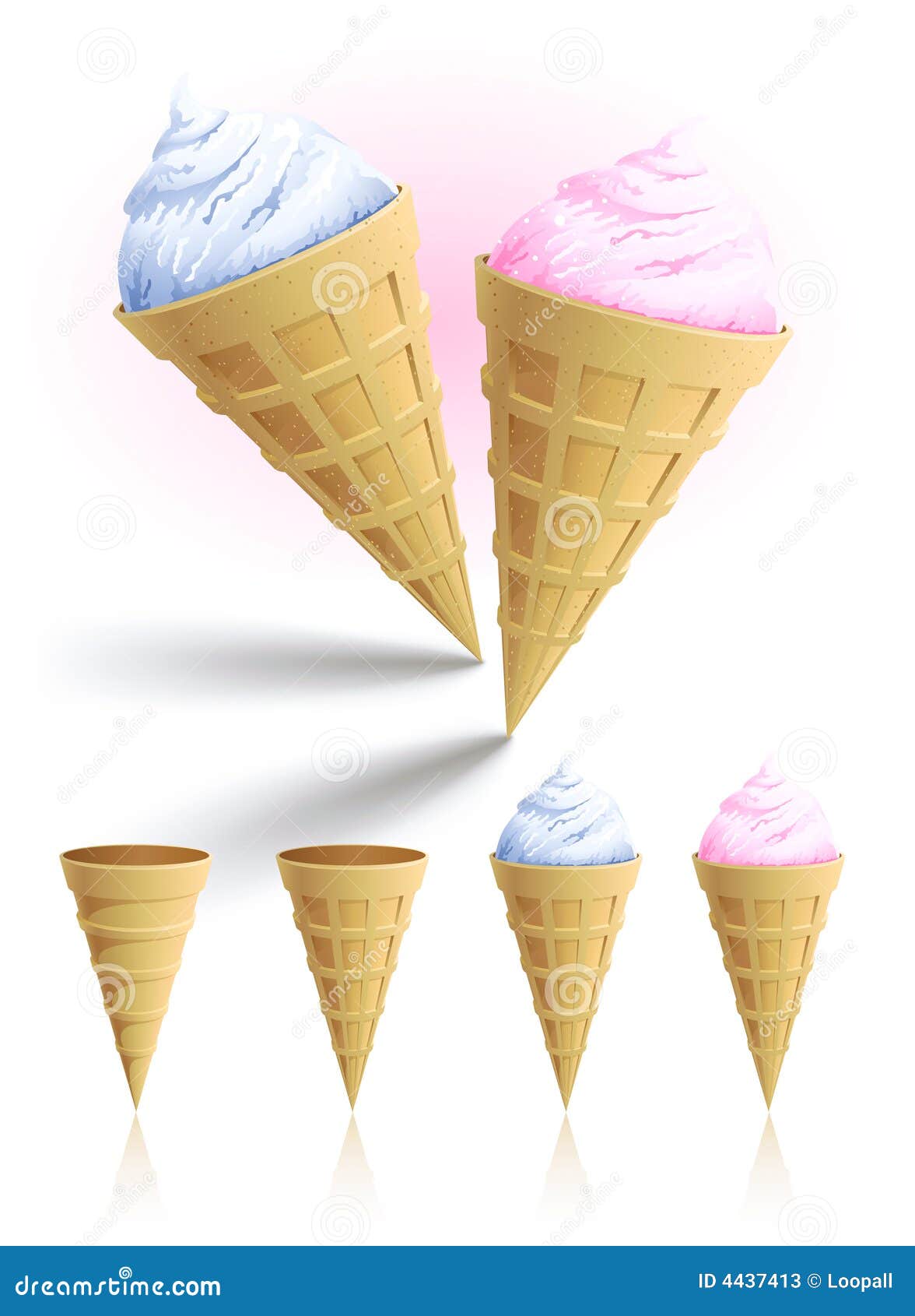 Icecream Horns Dessert Vector Illustration Stock Vector Illustration