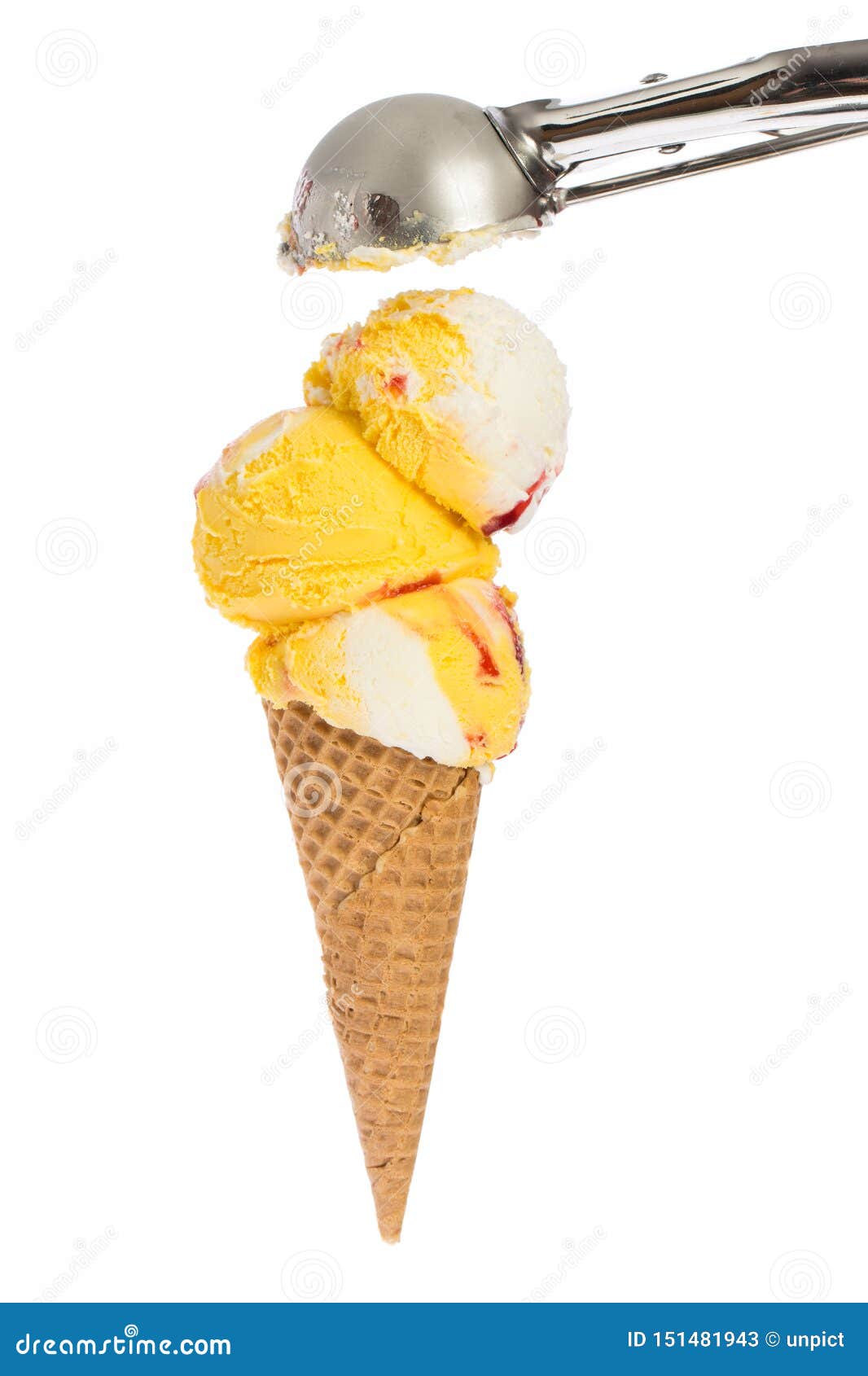 Ice Cream Ice Cream Cone with Ice Cream Scoop Stock Image Image of