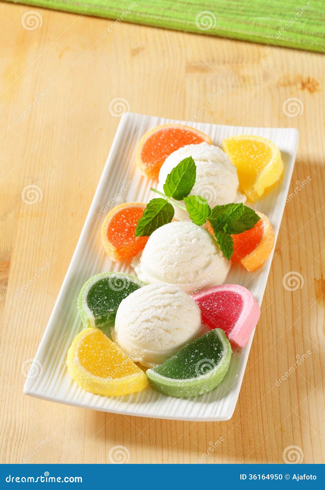 Ice cream with jelly candy stock photo. Image of flavor 36164950