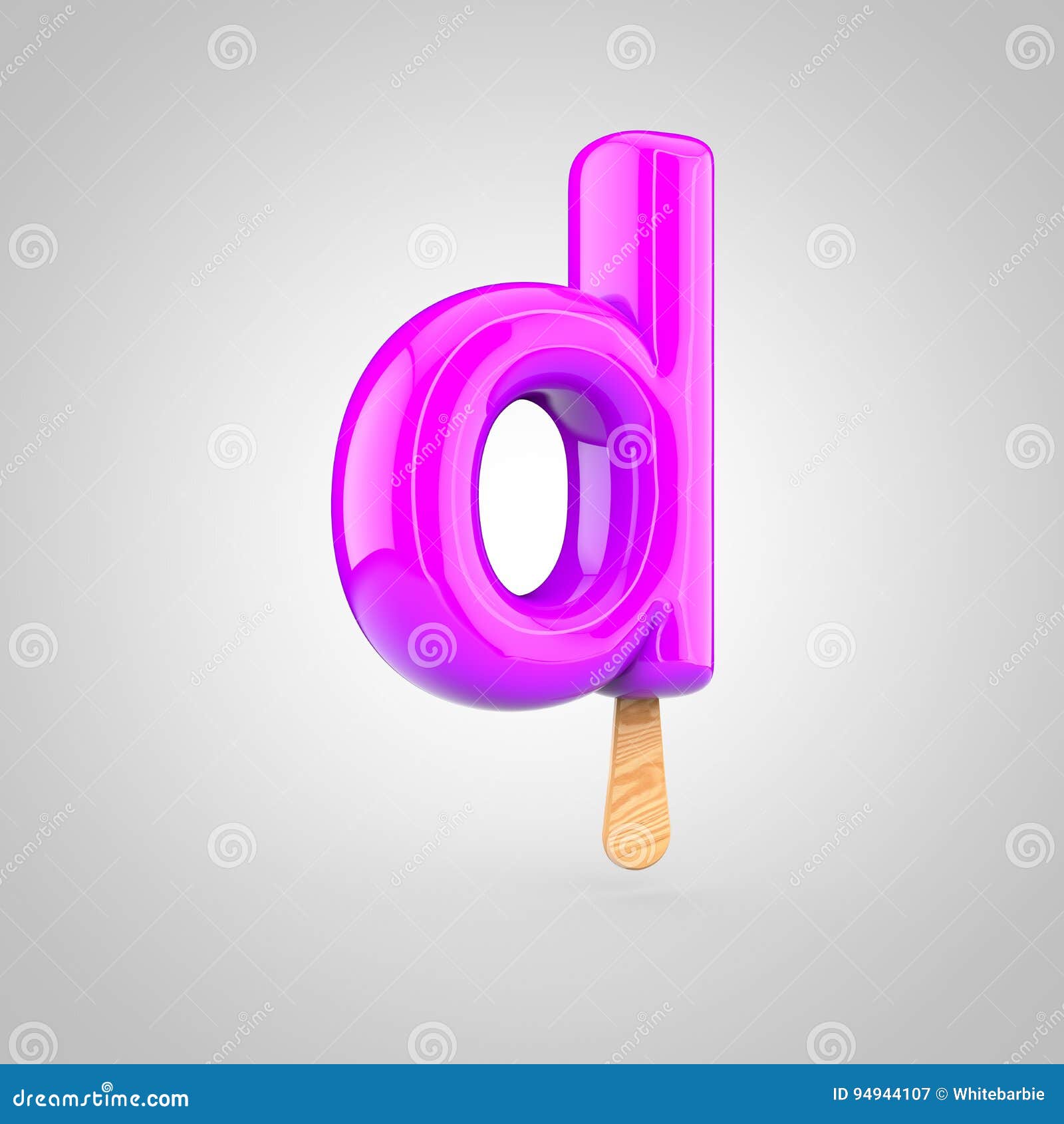 Ice Cream Letter D Lowercase Isolated on White Background Stock ...