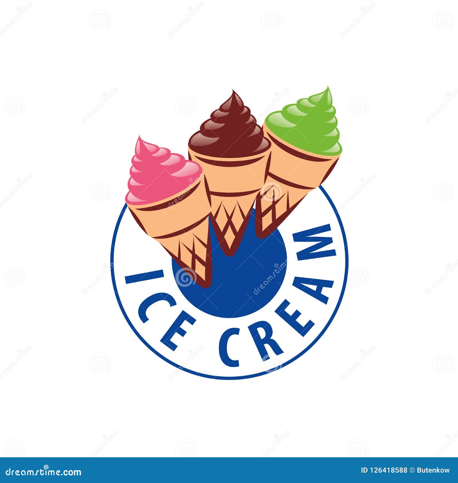 Ice cream simple logo design #346539 - TemplateMonster