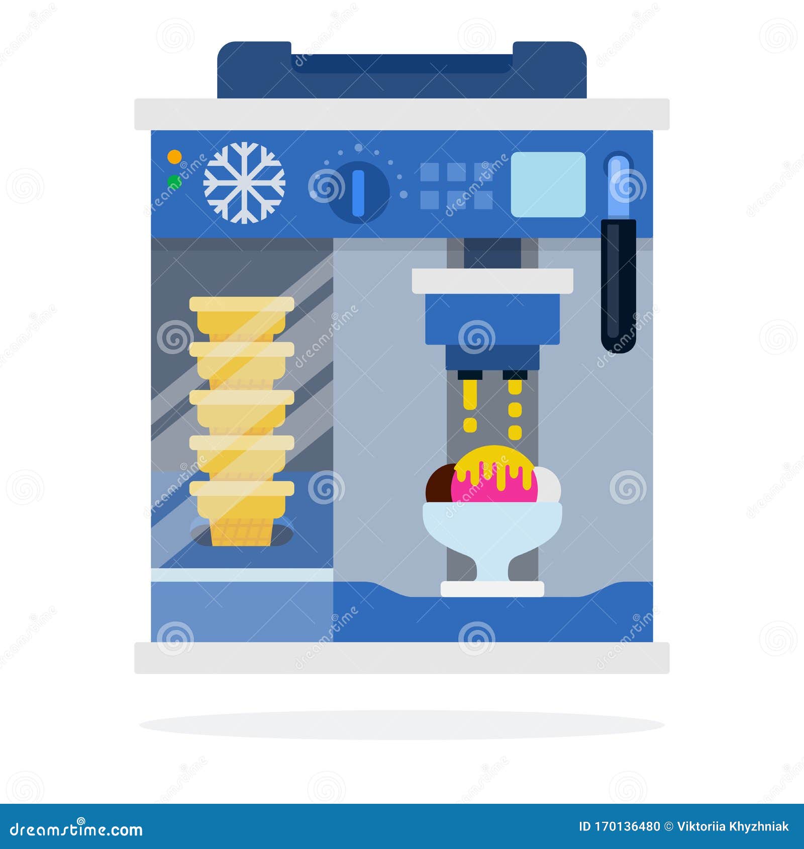Ice Cream Machine Vector Flat Isolated Stock Vector - Illustration of