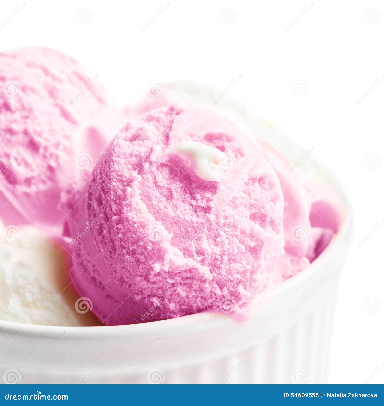 Ice Cream Macro. Beautiful Ice-Cream Balls Close Up. Stock Image ...