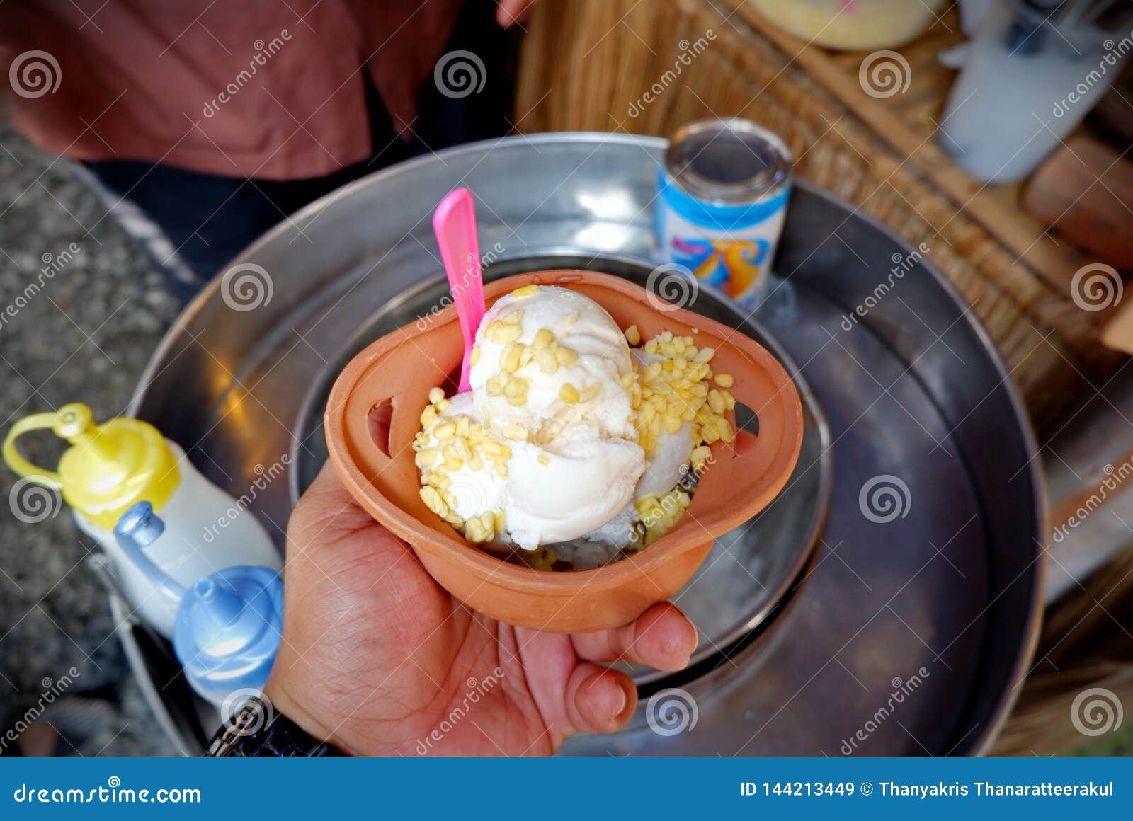 Ice cream coconut milk. stock image. Image of milk, food 144213449