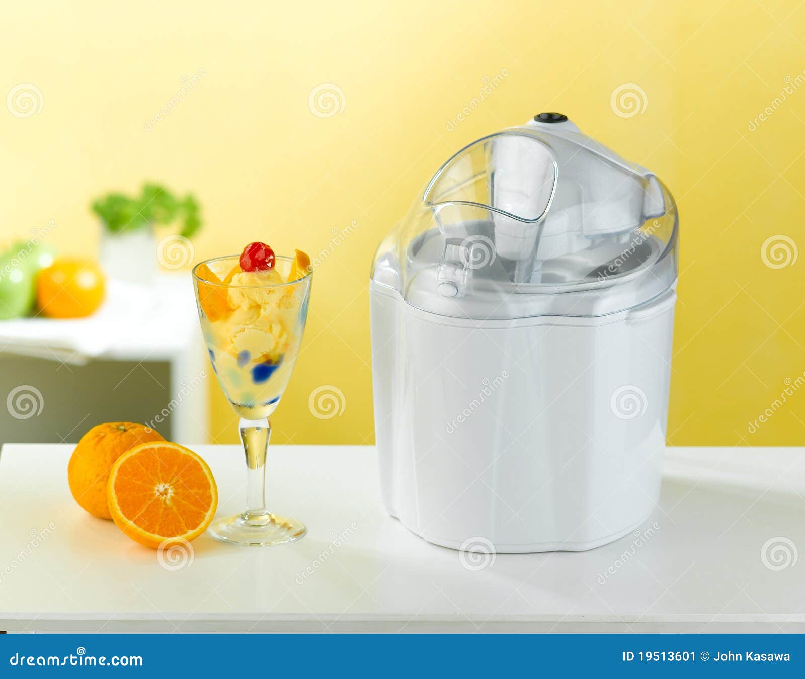 Ice Cream Maker Tool in the Kitchen Interior Stock Image Image of