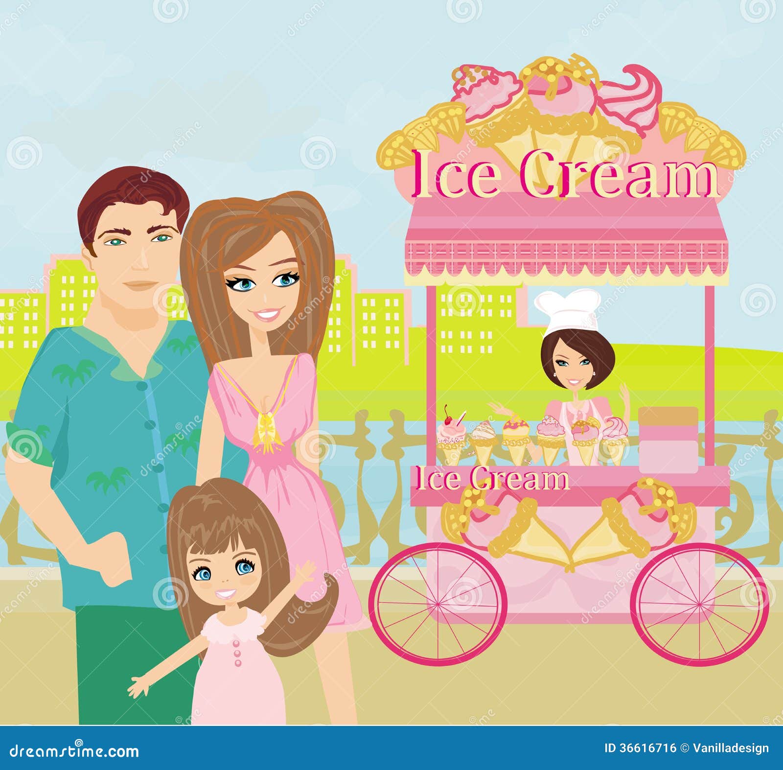 Ice Cream Mobile Shop stock vector. Illustration of vendor 36616716