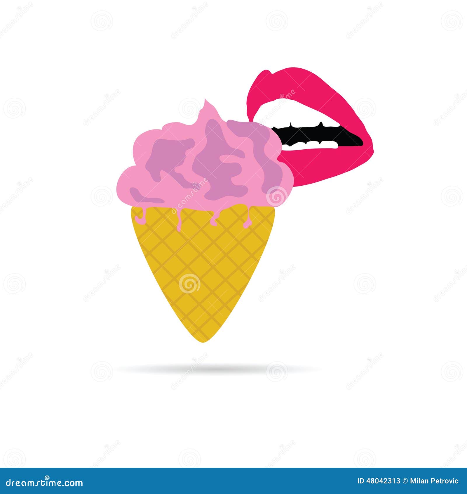Ice cream and mouth vector stock vector. Illustration of sensuality