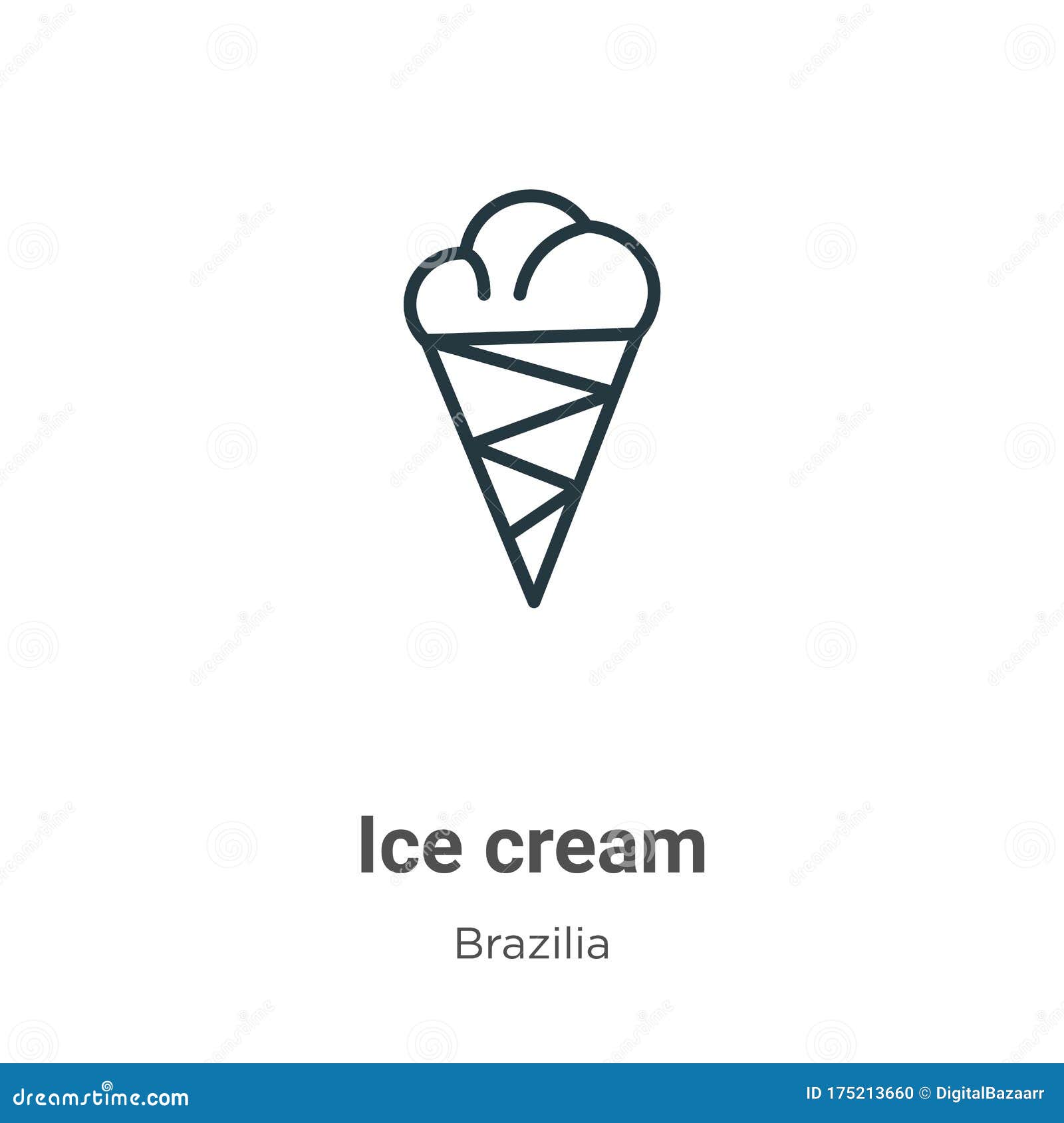 ice cream outline  icon. thin line black ice cream icon, flat  simple   from editable brazilia