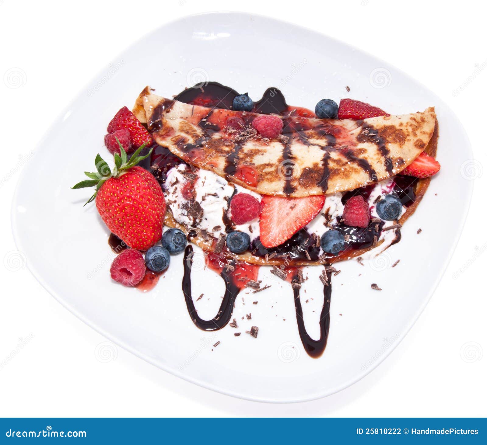Ice Cream in Pan Cake with Fruits Stock Photo Image of flavor, cream