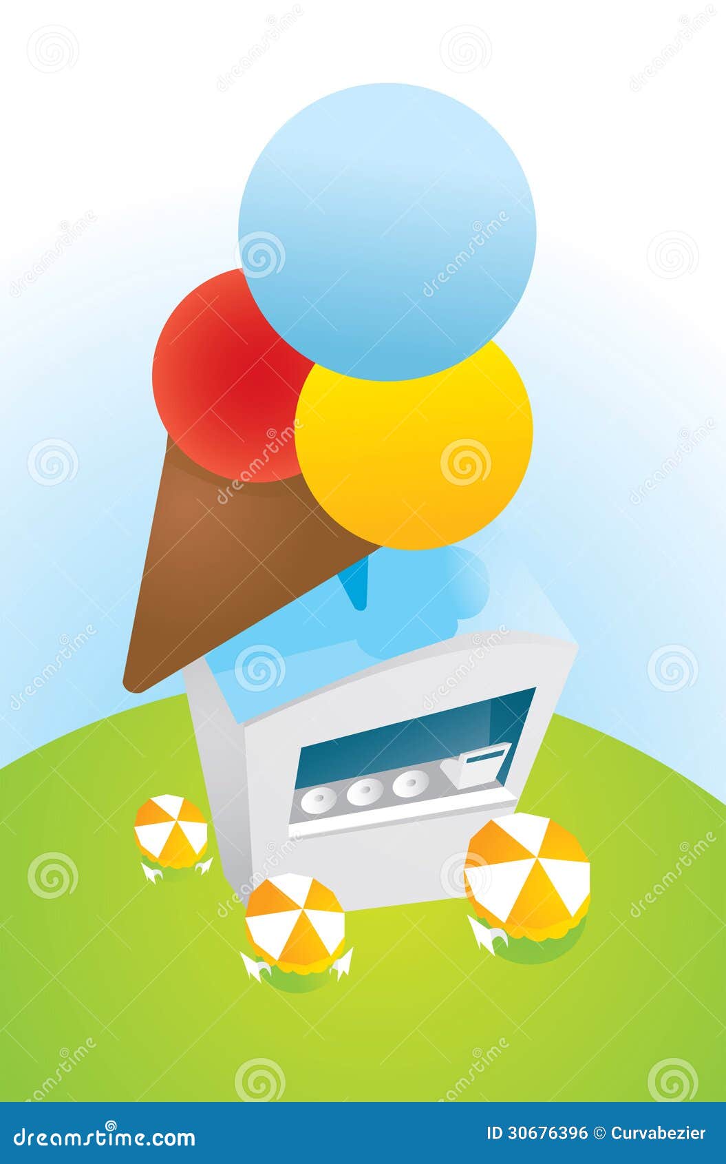 Ice Cream Parlor Cartoon Vector 17430137