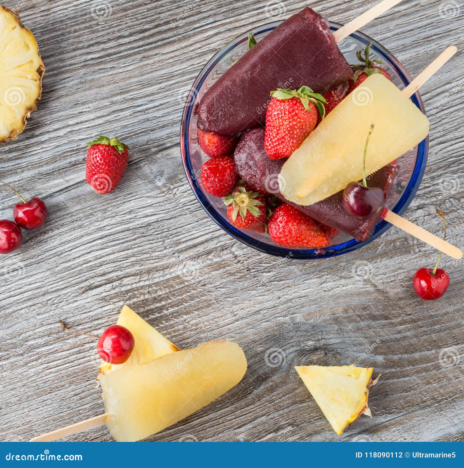 Ice Cream Popsicles with Fruit Stock Photo Image of table, homemade