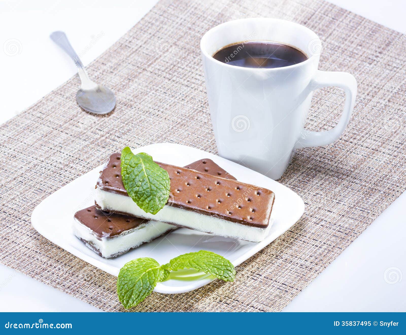 Ice cream sandwich stock image. Image of square, sweet - 35837495