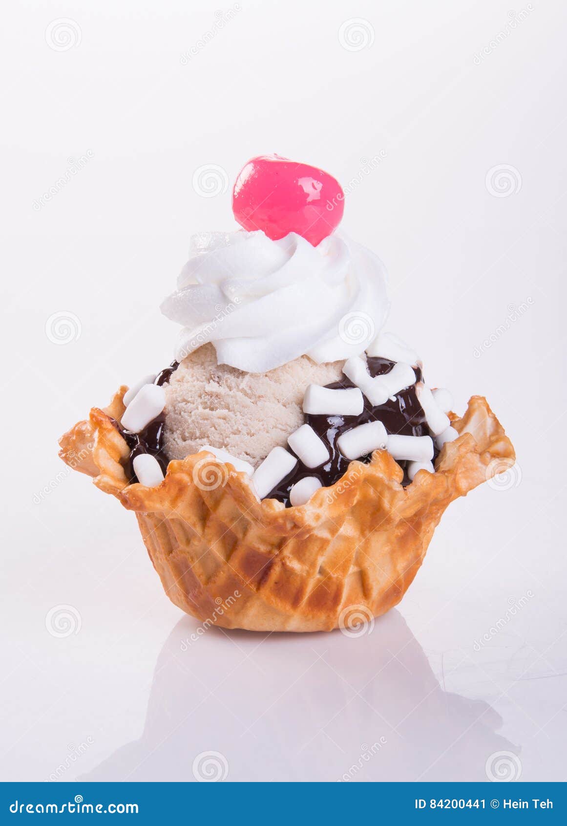 Ice Cream Scoop or Chocolate Ice Cream Sundae. Stock Image Image of