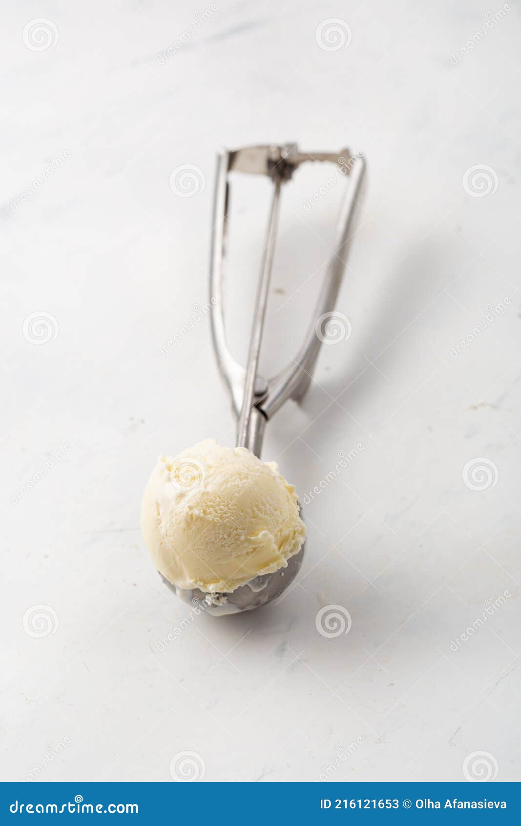 Ice Cream Scoop on Spoon Close Up Stock Image Image of icecream