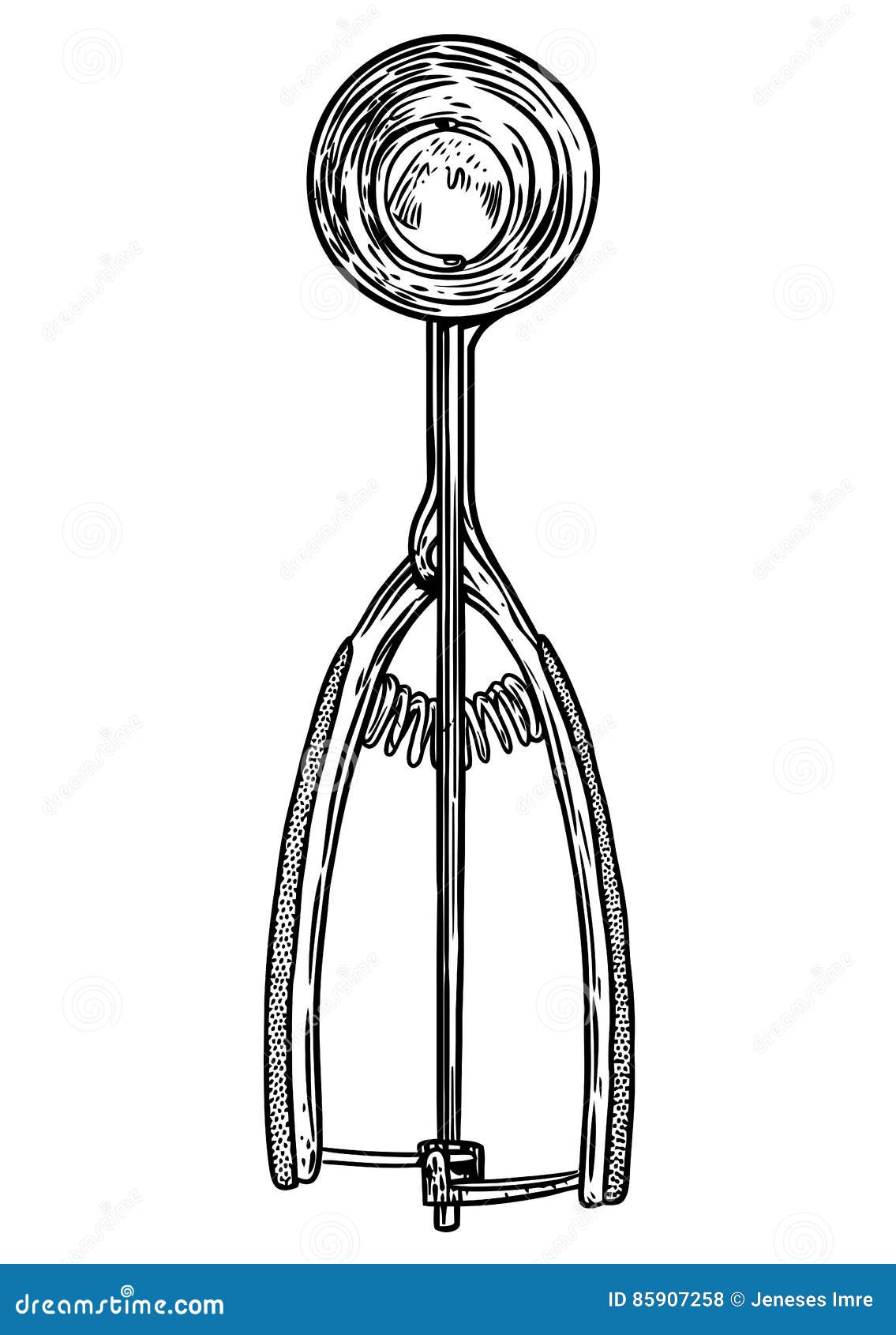 Ice Cream Scoop Spoon Illustration, Drawing, Engraving, Line Art Stock  Vector Image By ©jenesesimre #141457486