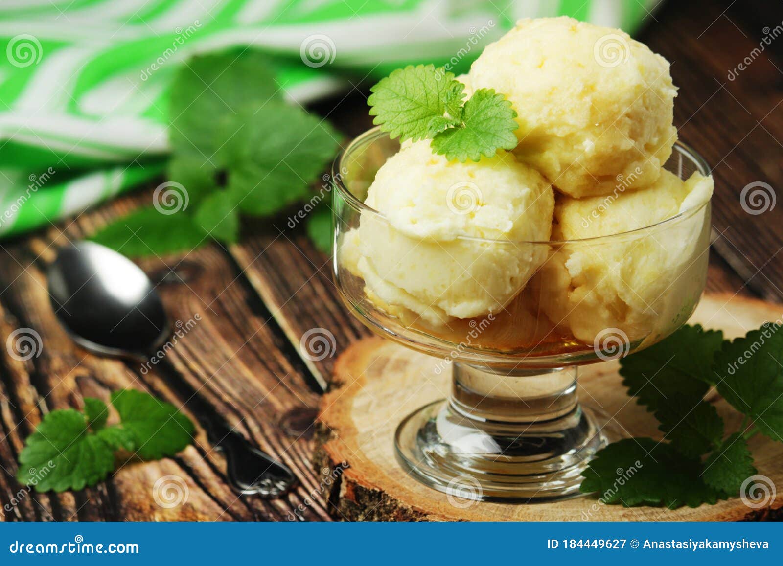 Ice Cream Scoops in an Ice Cream Bowl Stock Image Image of nutrition
