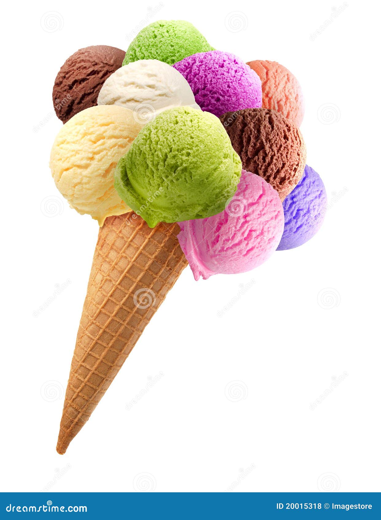 Ice cream scoops with cone stock photo. Image of vanilla - 20015318