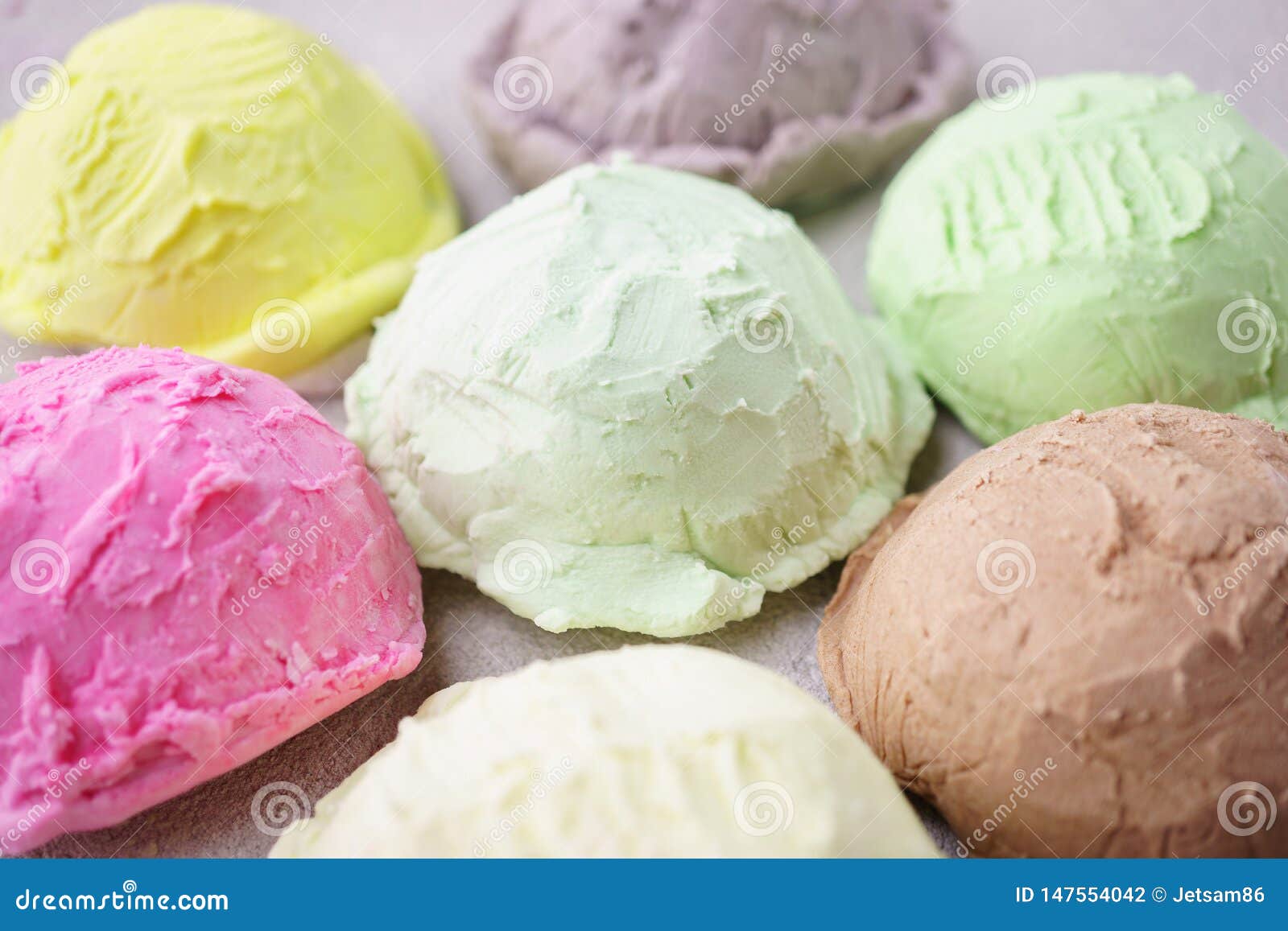 Ice Cream Scoops Of Different Colors And Flavors Stock Photo Image of