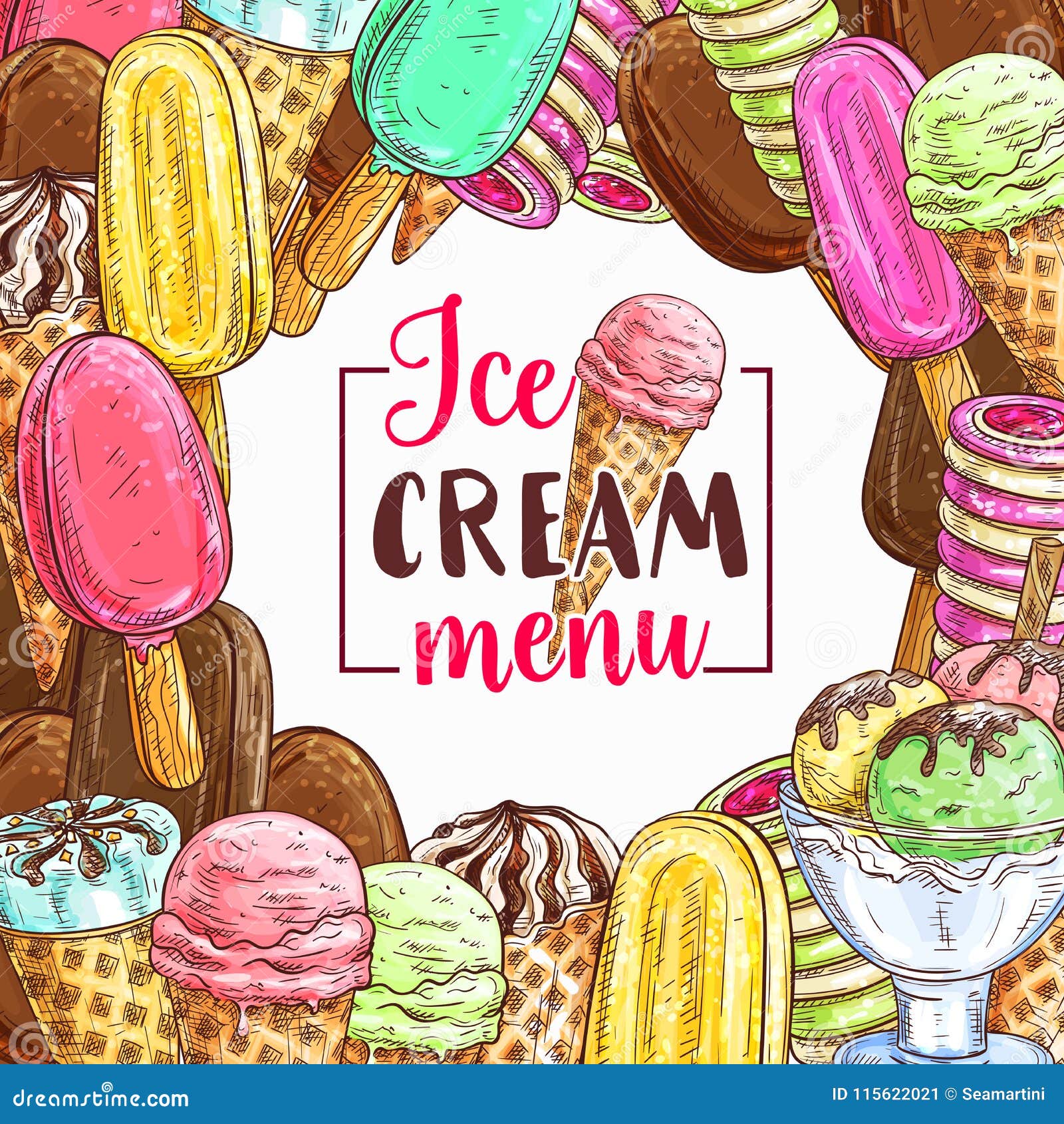 Ice cream parlor cold dessert business for summer Vector Image