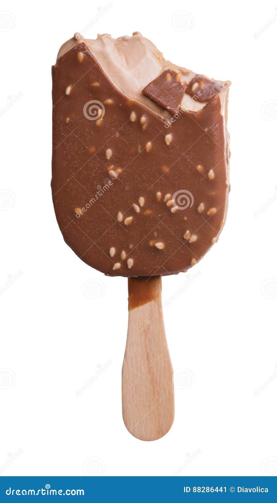 Ice Cream on Stick in Chocolate Glaze Stock Image - Image of cream ...
