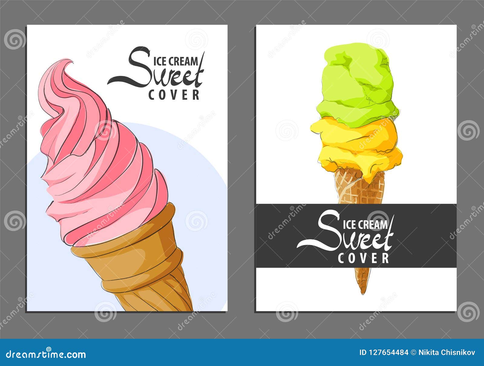 Download Ice cream sweet covers stock vector. Illustration of ...