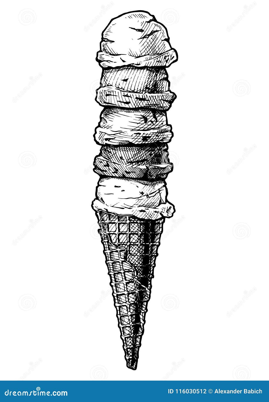 Ice cream tower stock vector. Illustration of creamy - 116030512