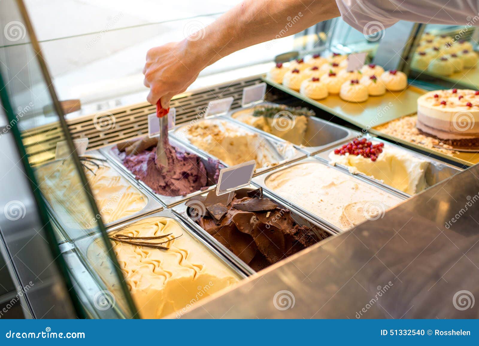 Ice cream trays stock photo. Image of display, flavor 51332540