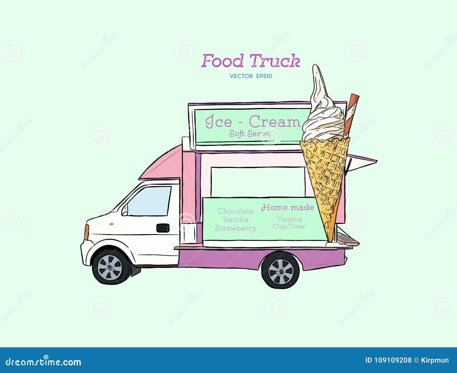 Images Of Cartoon Ice Cream Truck Draw