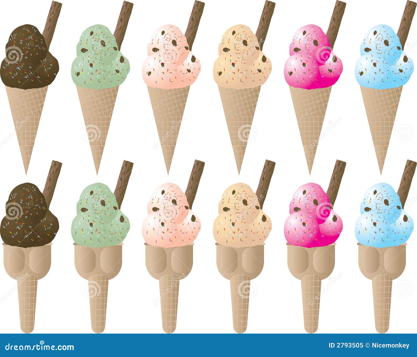 Download Ice Cream Variation Sprinkle Stock Vector - Illustration ...
