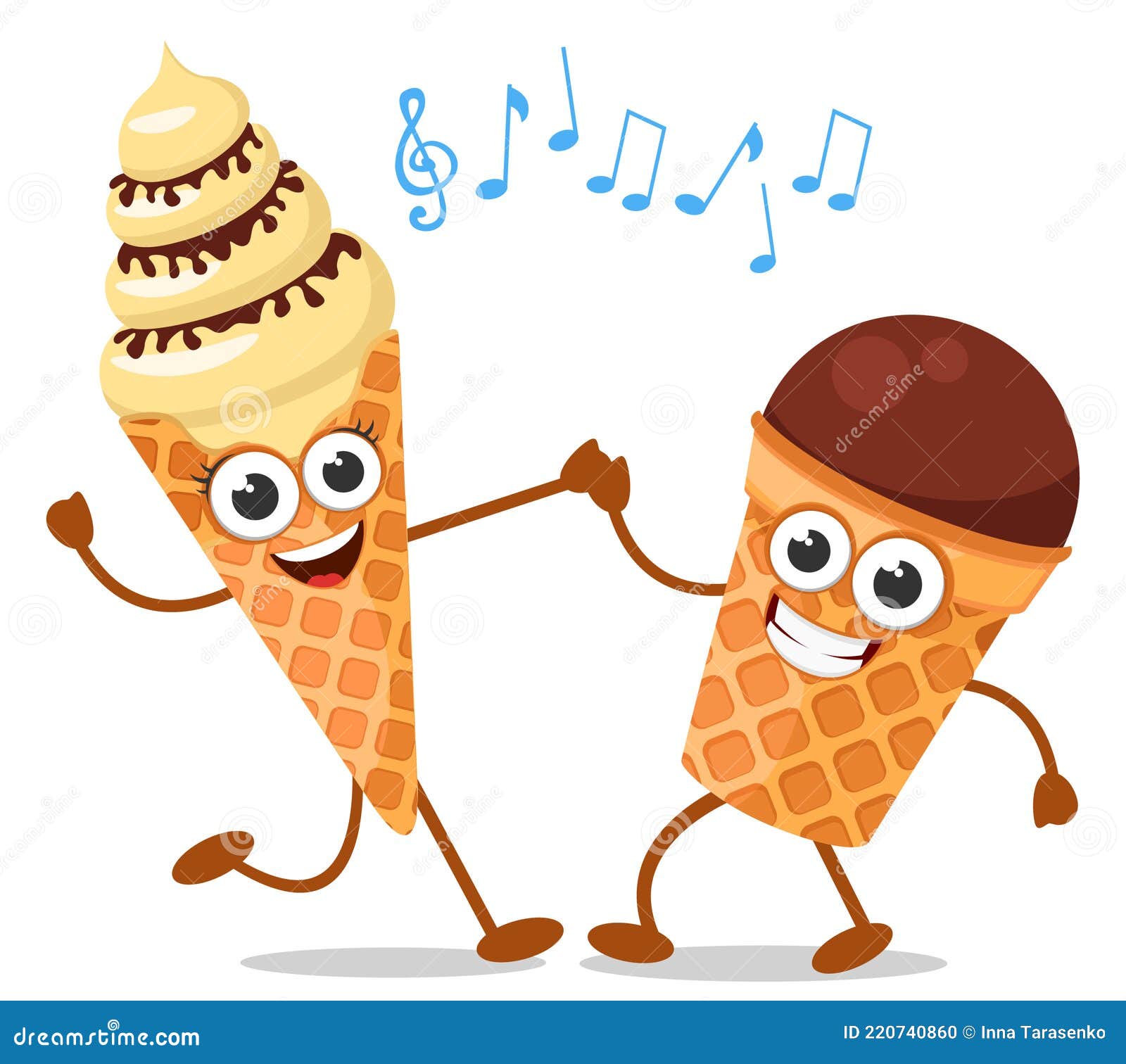 Ice Cream Waffle Cone and Waffle Cup are Dancing. the Character Stock Vector - Illustration of cartoon, boyfriend: 220740860 Ice Cream Waffle Cone and Waffle Cup are Dancing. the Character Stock Vector - Illustration of cartoon, boyfriend: 220740860