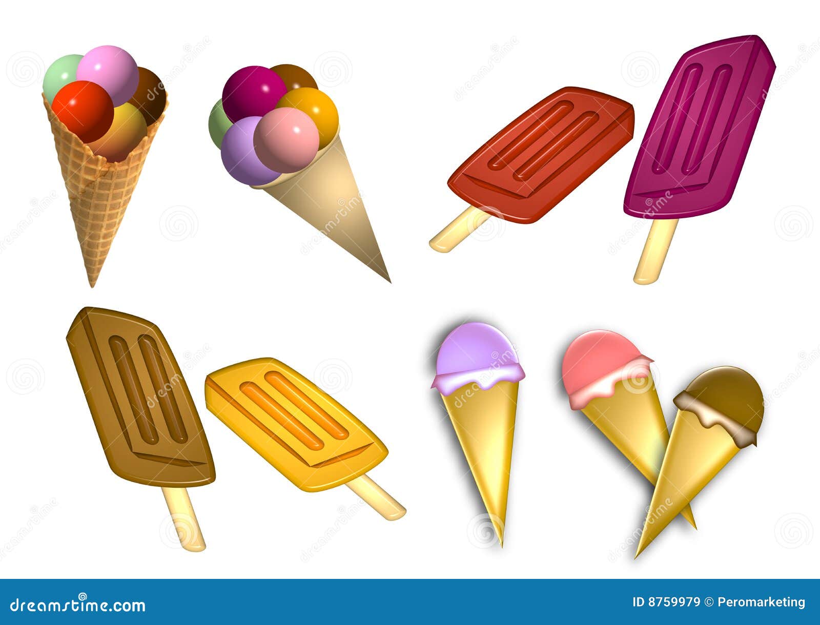 Ice creams and pops stock illustration. Illustration of mouth 8759979