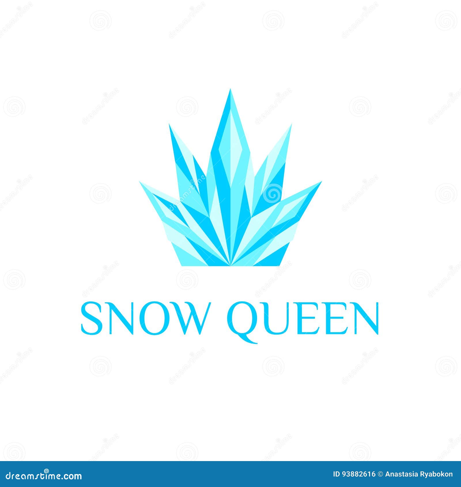 Ice crown crystal logo stock vector. Illustration of snow 93882616