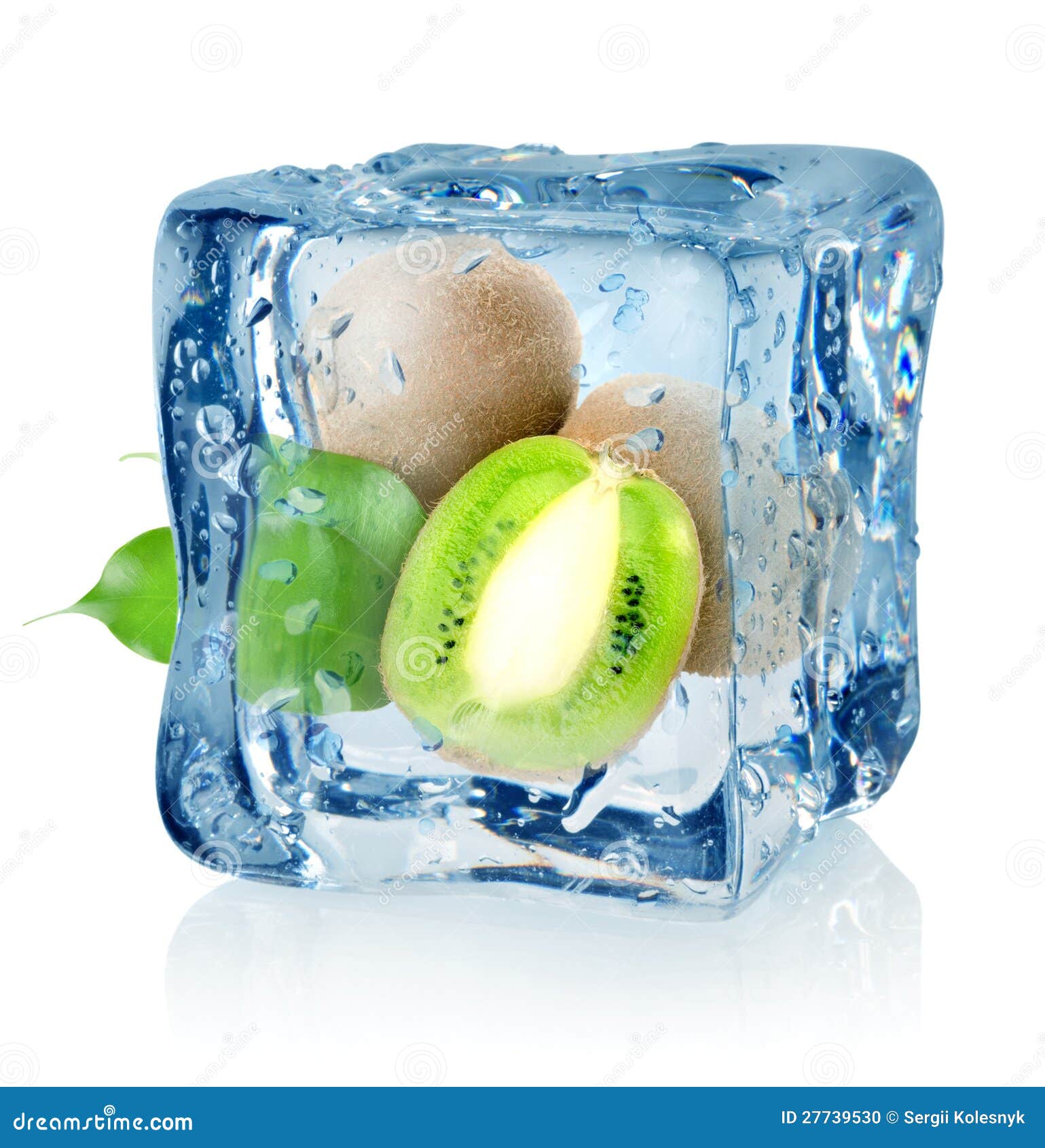 Ice cube and kiwi stock photo. Image of cube, refrigerate 27739530