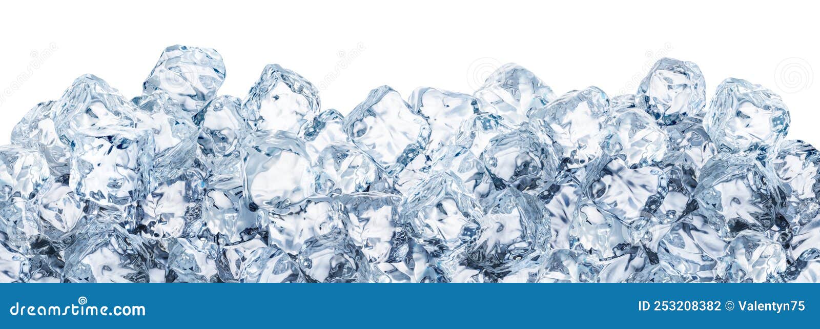 ice cube layer on white background. file contains clipping paths