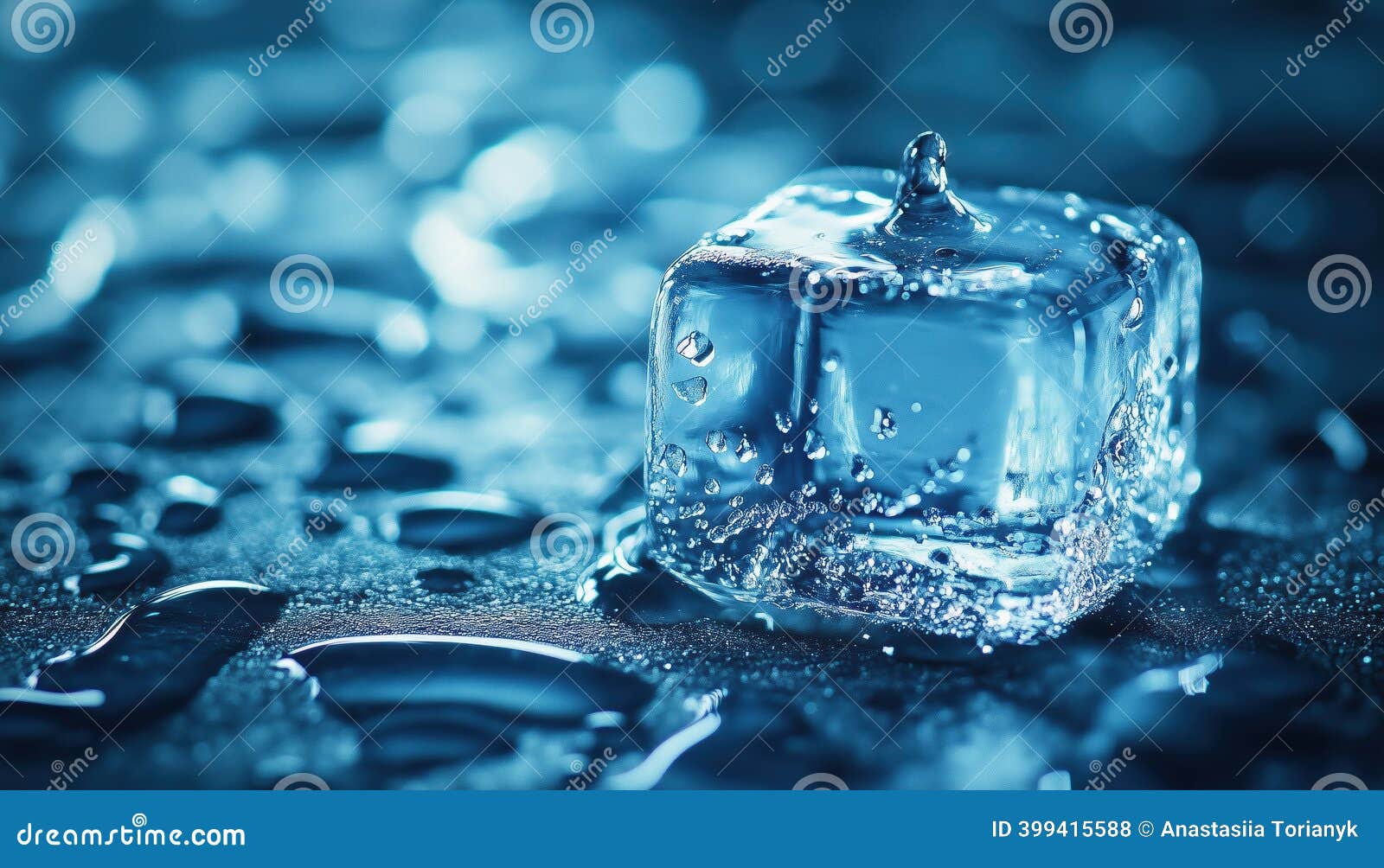 Ice Cube Melting with a Drip of Water Stock Photo - Image of crystal, cold:  399415588, image size:1600x1004