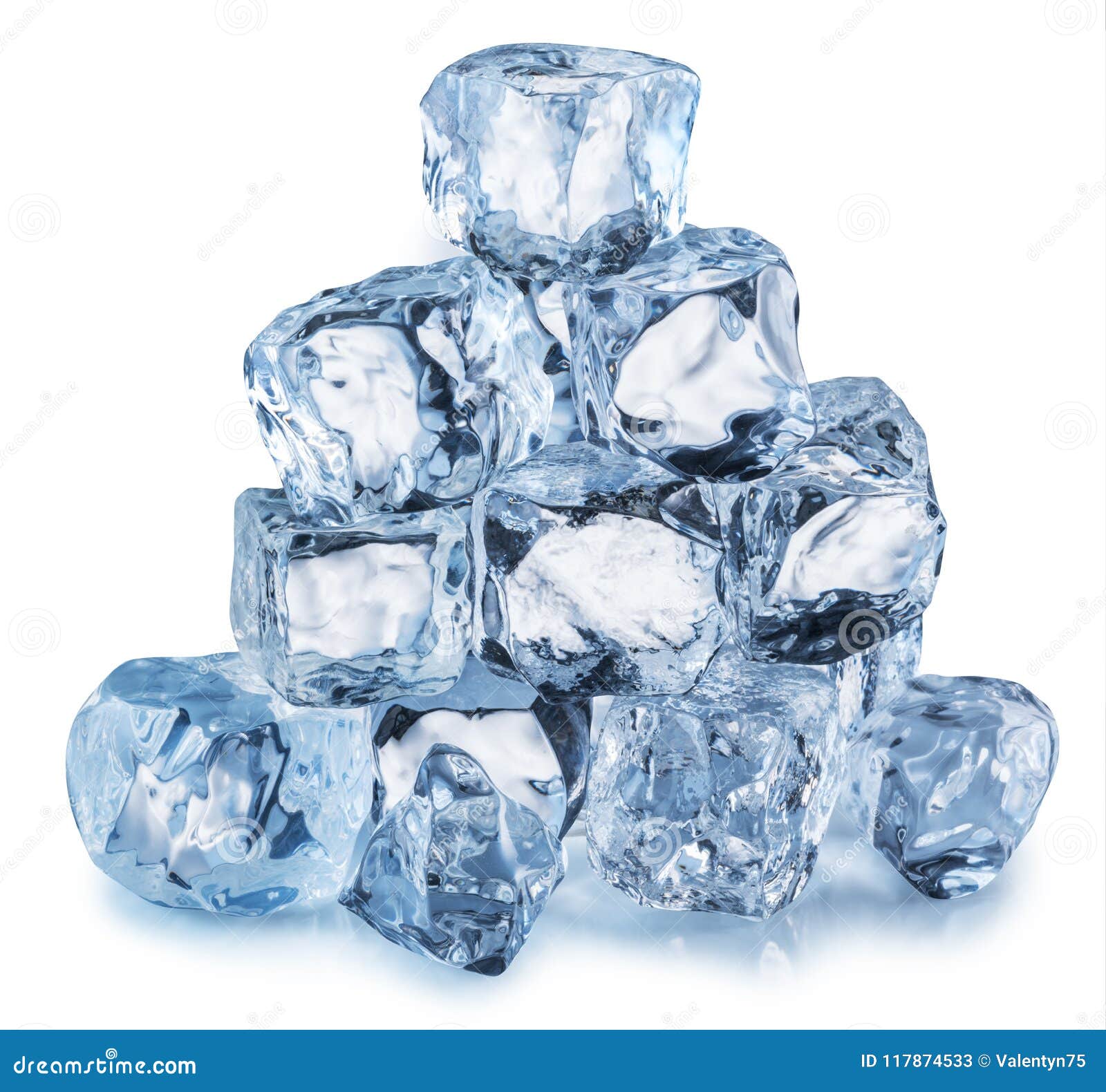 ice cube pyramid. clipping path.