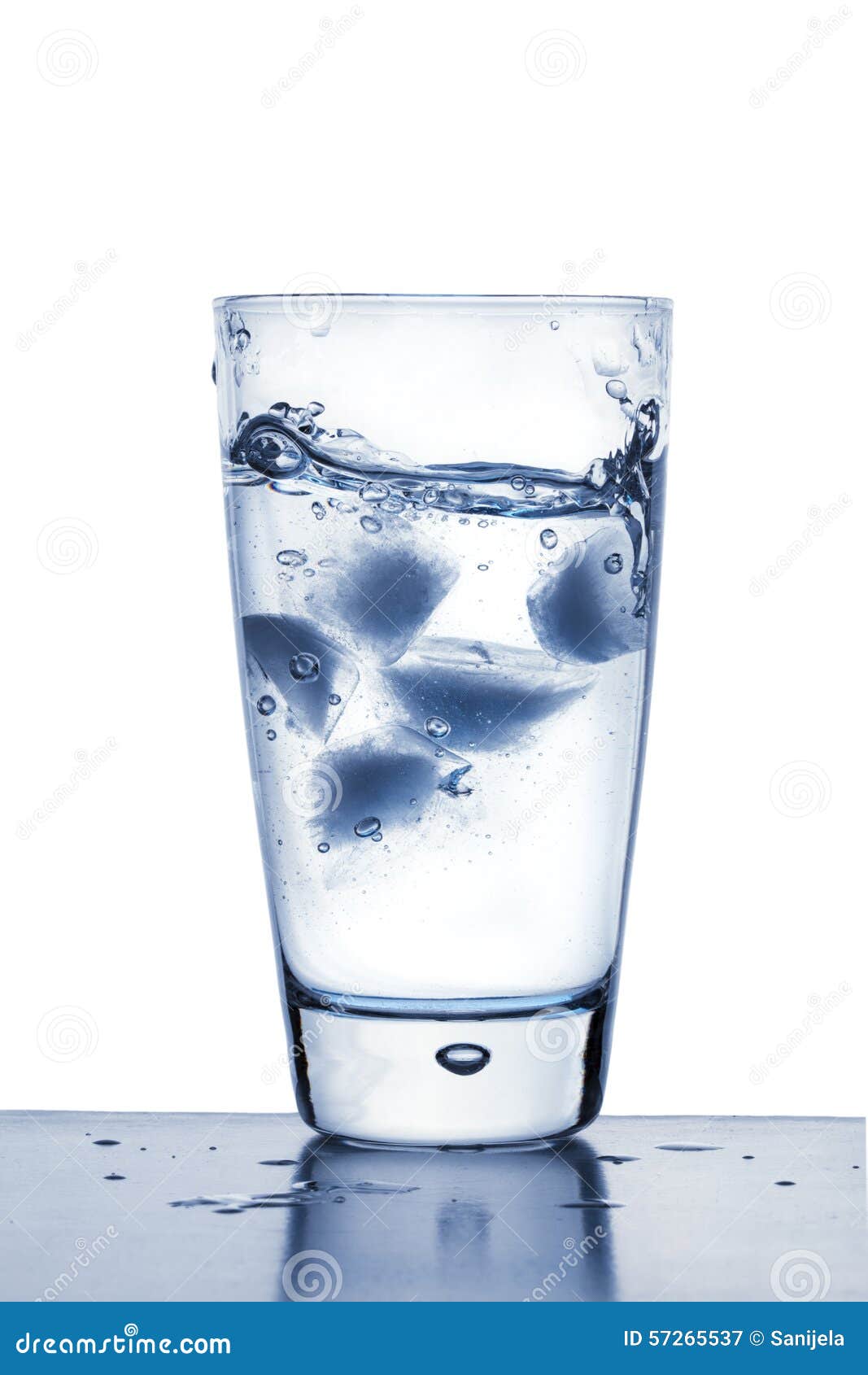 Ice Cubes in Glass of Water Stock Image Image of cube, single 57265537